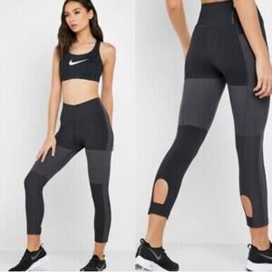 Nike Tech Pack Running Crop Leggings  in Black & Gray